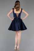 Short Navy Blue Satin Cocktail Dress ABK2606