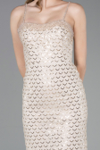 Long Beige Scaly Evening Dress ABU6039