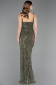 Long Olive Drab Scaly Evening Dress ABU6039