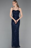Long Navy Blue Scaly Evening Dress ABU6039
