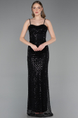 Long Black Scaly Evening Dress ABU6039