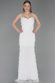 Long White Dantelle Evening Dress ABU6040