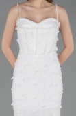 Long White Dantelle Evening Dress ABU6040
