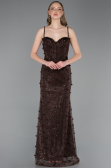Long Brown Dantelle Evening Dress ABU6040