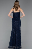 Long Navy Blue Dantelle Evening Dress ABU6040