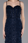 Long Navy Blue Dantelle Evening Dress ABU6040