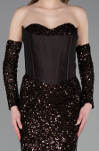 Long Brown Scaly Evening Dress ABU6041