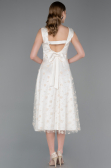 Midi White Scaly Evening Dress ABK2602