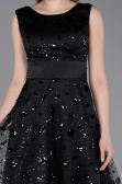 Midi Black Scaly Evening Dress ABK2602
