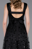 Midi Black Scaly Evening Dress ABK2602