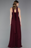 Long Cherry Colored Chiffon Prom Gown ABU6042