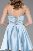 Short Light Blue Satin Cocktail Dress ABK2603