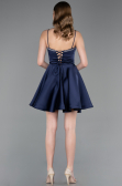 Short Navy Blue Satin Cocktail Dress ABK2603