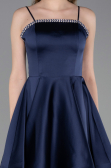 Short Navy Blue Satin Cocktail Dress ABK2603