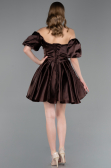Short Brown Satin Cocktail Dress ABK2605