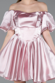Short Powder Color Satin Cocktail Dress ABK2605