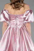 Short Powder Color Satin Cocktail Dress ABK2605