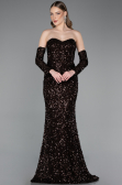 Long Brown Scaly Evening Dress ABU6041