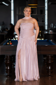 Long Powder Color Chiffon Formal Plus Size Dress ABU5958