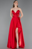 Long Red Satin Evening Dress ABU6049
