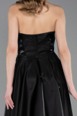 Long Black Satin Evening Dress ABU6049