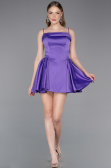 Short Lilac Satin Cocktail Dress ABK2608