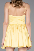 Short Yellow Satin Cocktail Dress ABK2608