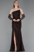 Long Brown Dantelle Evening Dress ABU6050