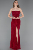 Burgundy Long Dantelle Evening Dress ABU5736