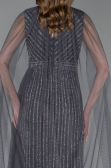 Long Anthracite Stony Evening Dress ABU6052