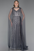 Long Anthracite Stony Evening Dress ABU6052