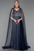 Long Navy Blue Stony Evening Dress ABU6052