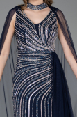 Long Navy Blue Stony Evening Dress ABU6052
