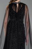 Long Black Stony Evening Dress ABU6052