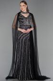 Long Black Stony Evening Dress ABU6052