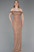 Long Copper Beaded Evening Dress ABU6057