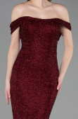 Long Burgundy Beaded Evening Dress ABU6057