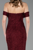 Long Burgundy Beaded Evening Dress ABU6057