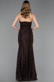 Long Brown Dantelle Evening Dress ABU6050
