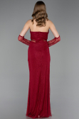 Burgundy Long Dantelle Evening Dress ABU5736