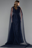 Long Navy Blue Stony Evening Dress ABU6052