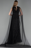 Long Black Stony Evening Dress ABU6052