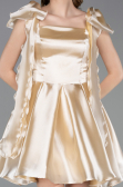 Short Beige Satin Cocktail Dress ABK2607