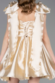 Short Beige Satin Cocktail Dress ABK2607