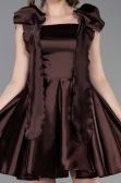 Short Brown Satin Cocktail Dress ABK2607