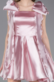 Short Powder Color Satin Cocktail Dress ABK2607