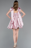 Short Powder Color Satin Cocktail Dress ABK2607