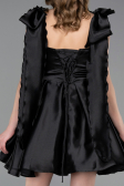 Short Black Satin Cocktail Dress ABK2607