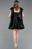Short Black Satin Cocktail Dress ABK2607