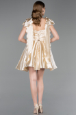 Short Beige Satin Cocktail Dress ABK2607